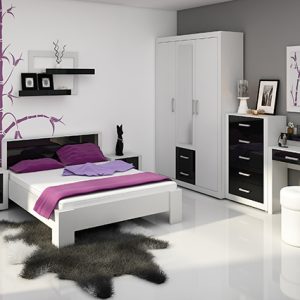 חדר שינה לבן - שחור VIKI