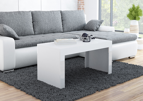 ריהוט לסלון שולחן לבן מבריק TESS 120