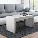 ריהוט לסלון שולחן לבן מבריק עם חזית בצבע מוקה TESS 120