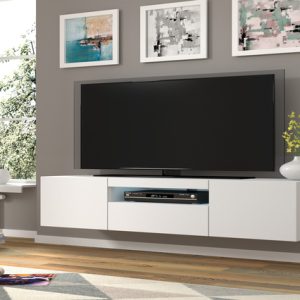 מזנון טלוויזיה מרחף בצבע לבן AURA 150