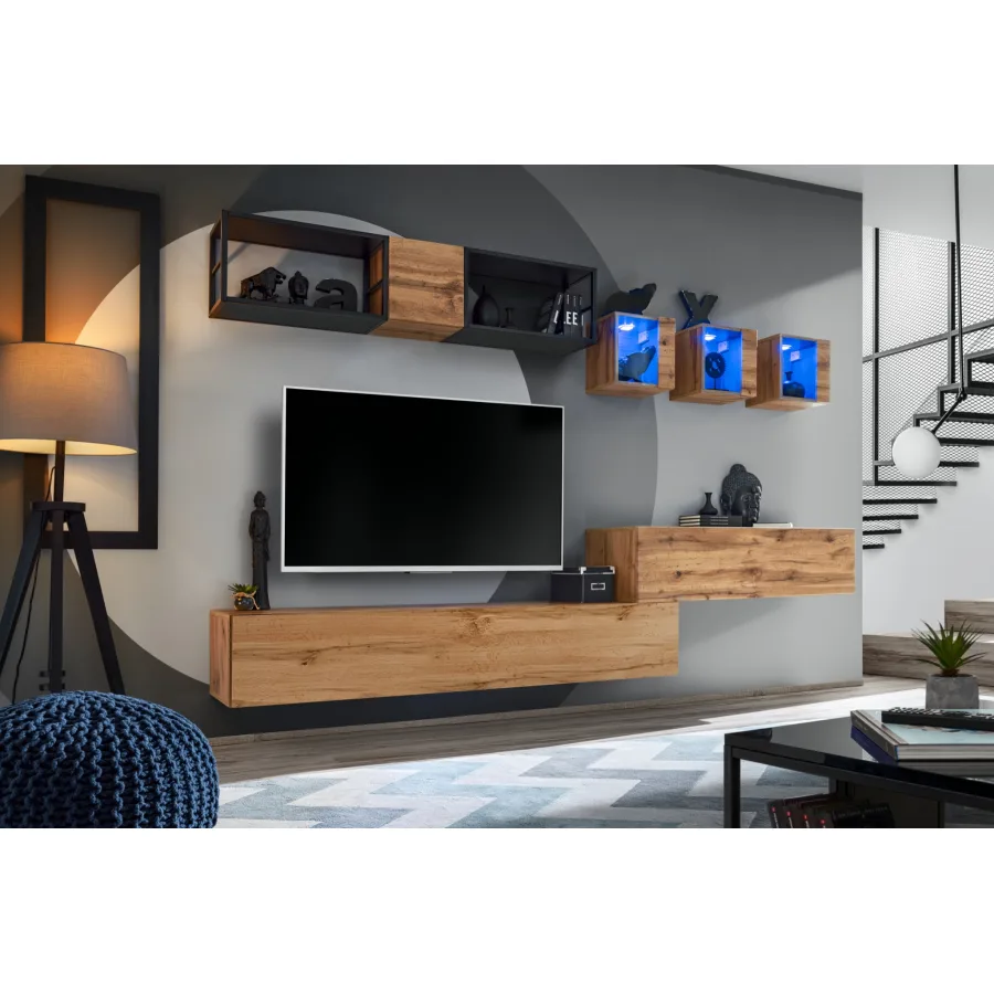 יחידת קיר Switch Met III עם מדף מסגרת מתכת – דגם WTS SW M3 - ריהוט לסלון