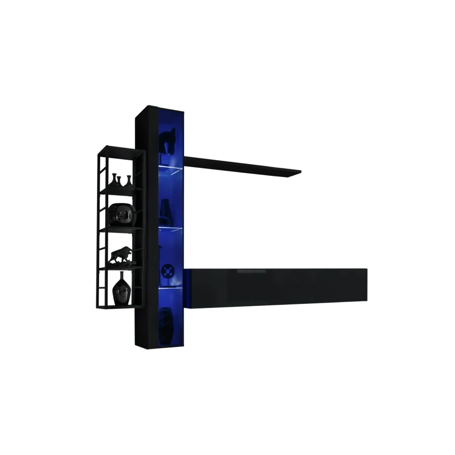 יחידת קיר Switch Met VII עם מדף במסגרת מתכת - ריהוט לסלון - תמונה 2