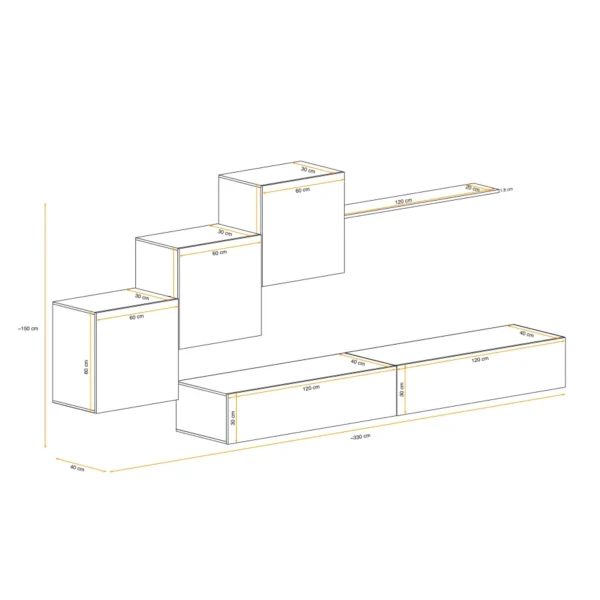 יחידת קיר Switch X – דגם WTW SW 10 - ריהוט לסלון - תמונה 3