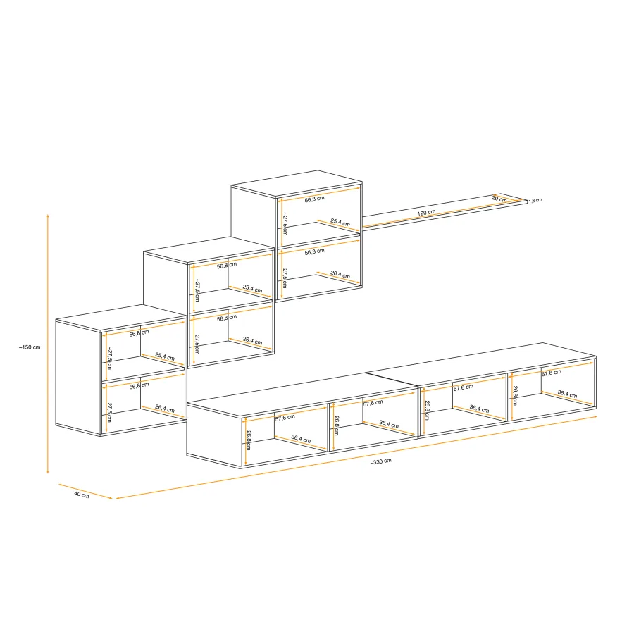 יחידת קיר Switch X – דגם WTWL SW 10 – ריהוט לסלון – תמונה 5