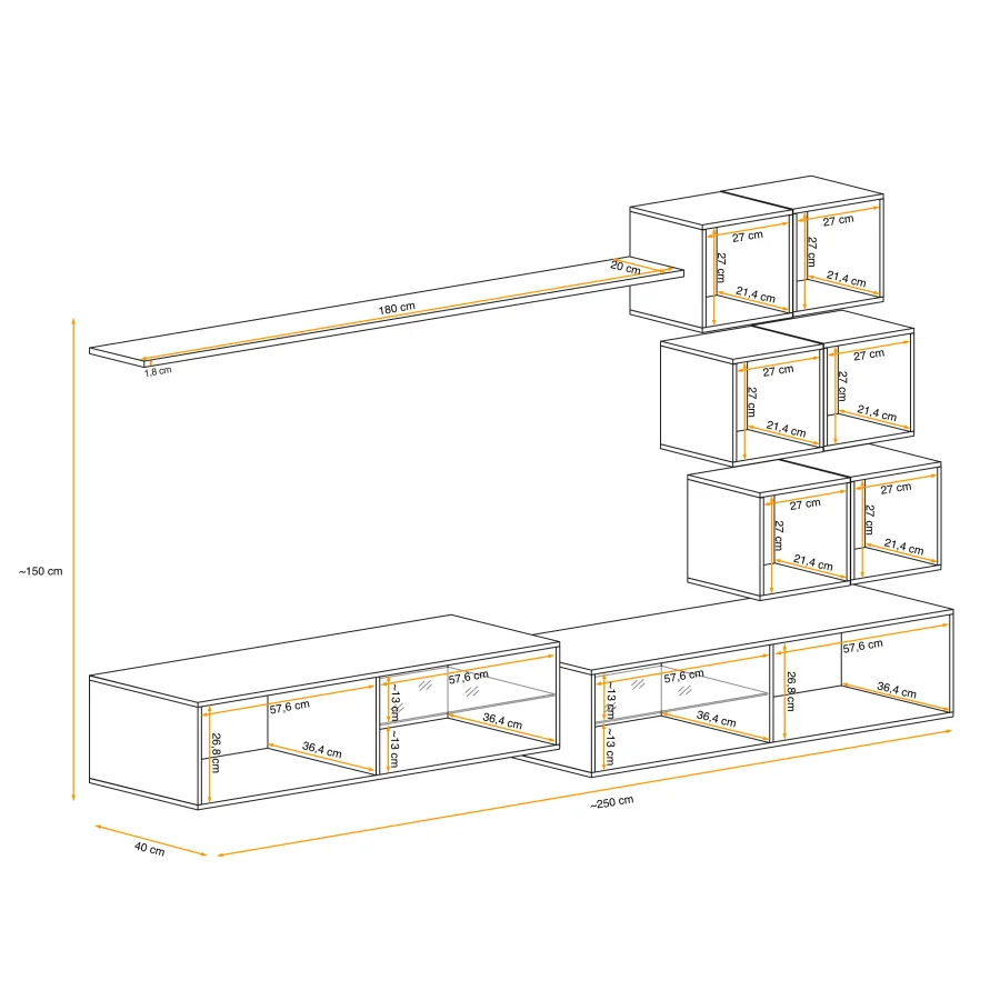 יחידת קיר Switch XXIV – ריהוט לסלון – תמונה 3