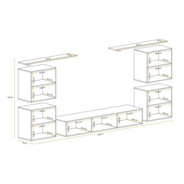 יחידת קיר לסלון Switch IV – דגם WTW SW 4 - ריהוט לסלון - תמונה 2