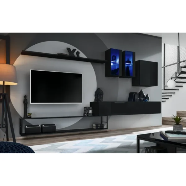 יחידת קיר לסלון Switch Met I עם מדף במסגרת מתכת - ריהוט לסלון יחידת קיר לסלון Switch Met I עם מדף במסגרת מתכת - ריהוט לסלון