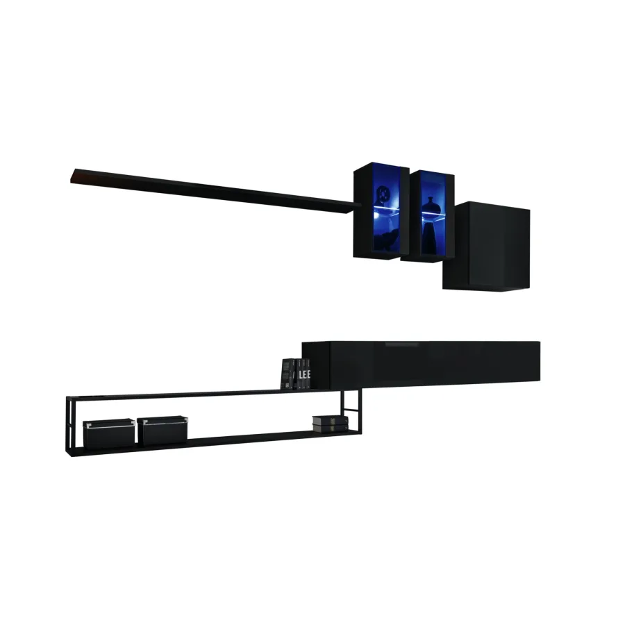יחידת קיר לסלון Switch Met I עם מדף במסגרת מתכת - ריהוט לסלון - תמונה 2