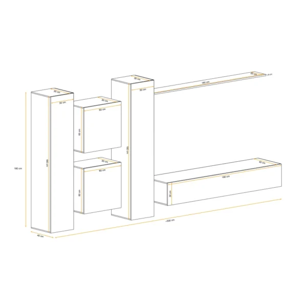 יחידת קיר לסלון Switch VI – דגם WTW SW 6 - ריהוט לסלון - תמונה 3