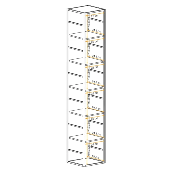 כוננית מדפים “סוויטש” – מסגרת מתכת, דגם ZZ SW RM1 - מדפים וכונניות - תמונה 4