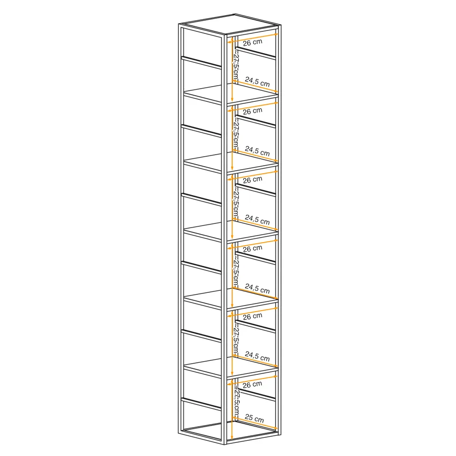 כוננית מדפים “סוויטש” – מסגרת מתכת, דגם ZZ SW RM1 – מדפים וכונניות – תמונה 4