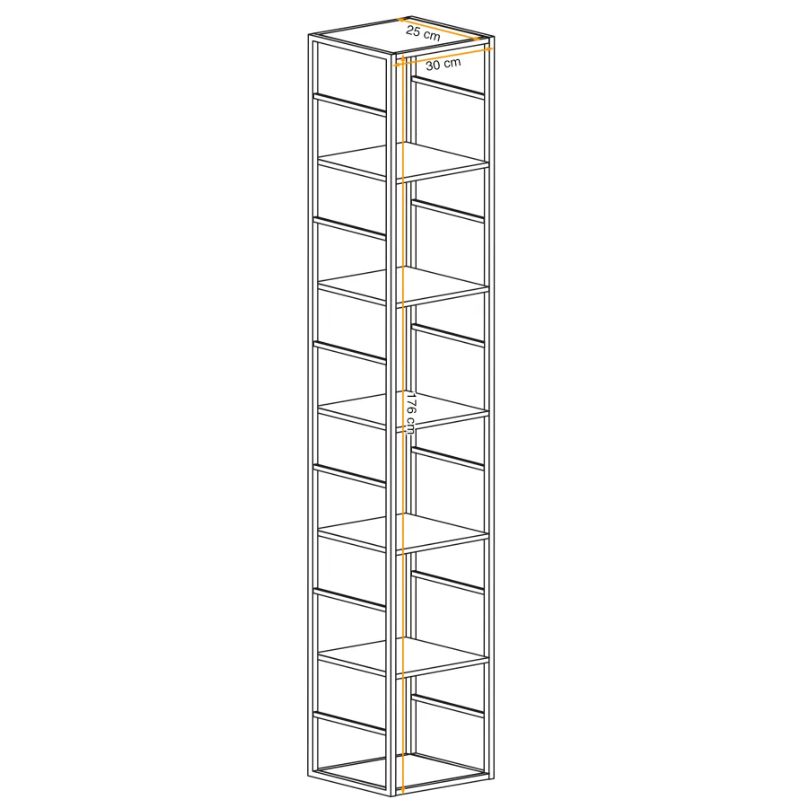 כוננית מדפים “סוויטש” – מסגרת מתכת, דגם ZZ SW RM1 – מדפים וכונניות – תמונה 5