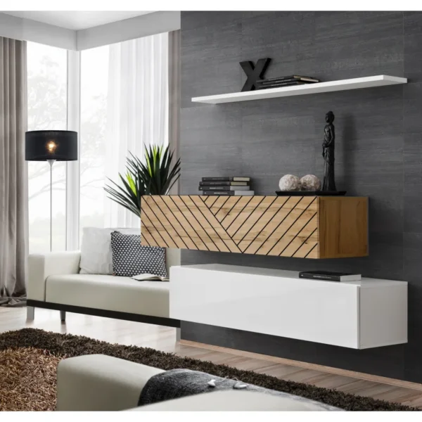 מזנון טלוויזיה Switch Sideboard 2 עם דלת פתיחה בלחיצה - ריהוט לסלון
