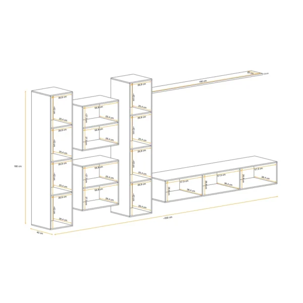 מערכת ארונות קיר Switch VI - ריהוט לסלון - תמונה 5