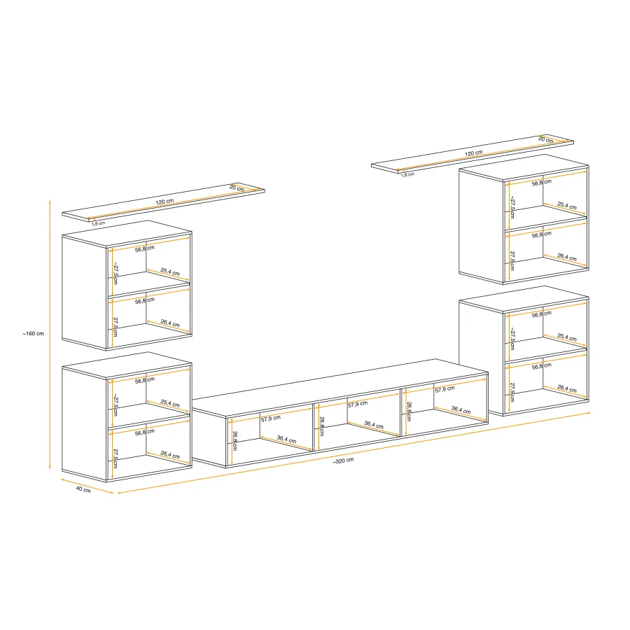 מערכת ארונות קיר לסלון Switch IV – ריהוט לסלון – תמונה 5