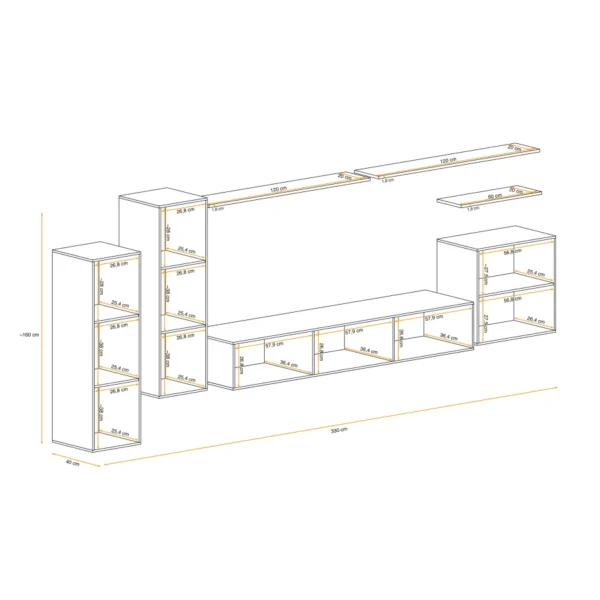 מערכת קיר לסלון Switch I – דגם WTSL SW 1 - ריהוט לסלון - תמונה 5