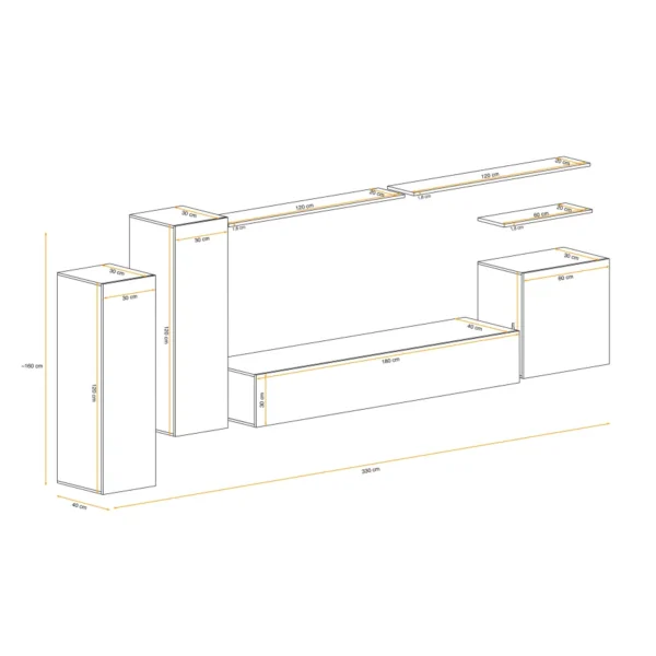 מערכת קיר לסלון Switch I – דגם WTW SW 1 - ריהוט לסלון - תמונה 3