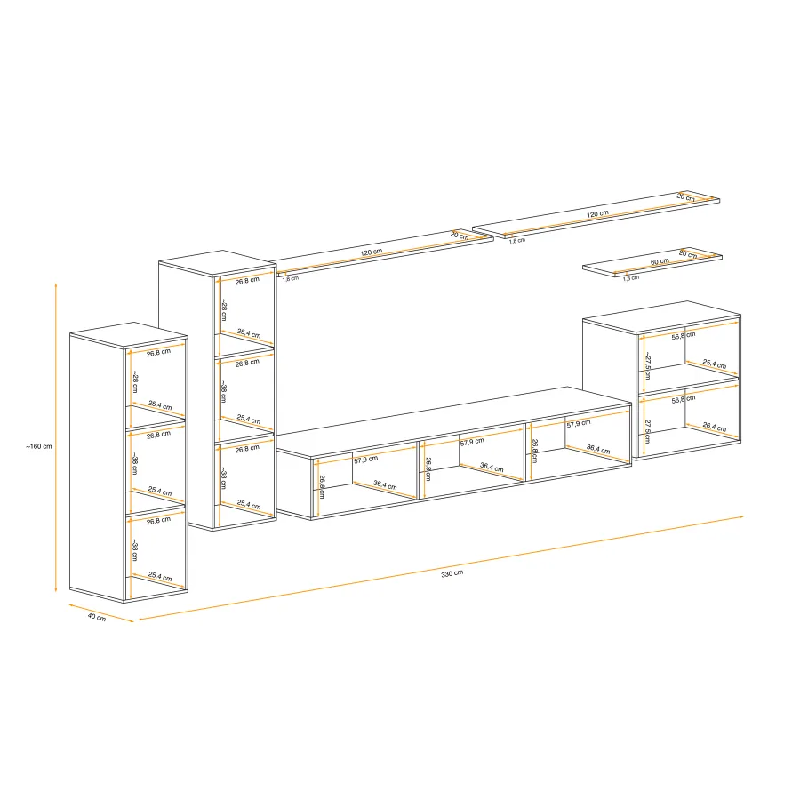 מערכת קיר לסלון Switch I – ריהוט לסלון – תמונה 5